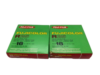 [SIN ABRIR 1975] PELÍCULA DE PELÍCULA FUJICOLOR R25 2 piezas 16 mm/30,5 m/100 para cámara de 16 mm Foto 1 de 4