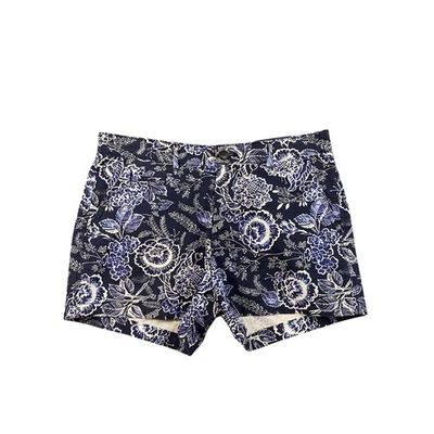 Pantalones Cortos Gap Mujer 4 Azul Blanco Algodón Verano Tiro Bajo Floral Bandana Fin de Semana Foto 1 de 4
