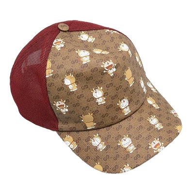 GUCCI 648845 Cap Doraemon Brown x Red/Size S - Image 1 of 4