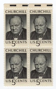 Scott #1264 Winston Churchill Block of 4 Stamps - MNH w/top selvage - Picture 1 of 1