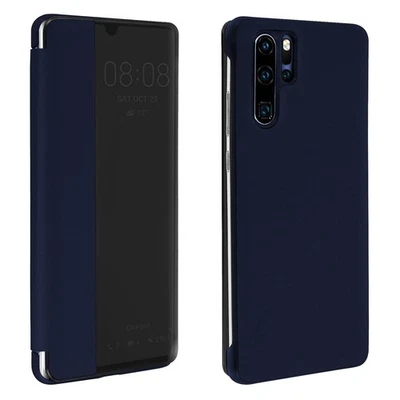 Housse Huawei P30 Pro Étui Grande Fenêtre Translucide Coque Rigide bleu nuit - Photo 1/4