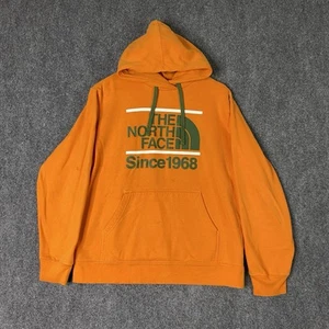 The North Face Hoodie Sweatshirt Mens Large L Orange Pullover Sweater Cotton - Picture 1 of 15