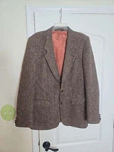 Cappotto sportivo Vinatge Harris tweed Concorde uomo grigio lana 38-39 petto medio  - Foto 1 di 21