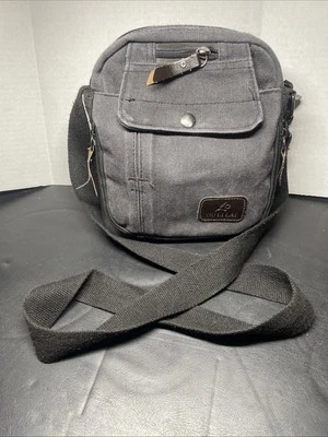 Lo Oulilai Cartera Bandolera Organizador Bolso Negro Lona Viaje Ajustable Correa Cartera Foto 1 de 4