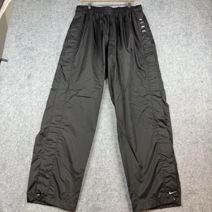 Pantalone Nike vintage uomo XL nero giacca a vento staccabile snap laterale swishy Y2K anni 90 - Foto 1 di 13