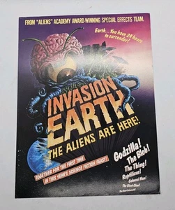 Invasion Earth The Aliens Are Here Original Rare Vintage Promo Poster 6x10... - Picture 1 of 2