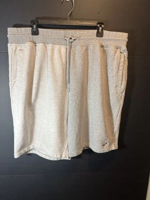 STAPLE PIGEON MENS COTTON SHORTS BI COLOR WHITE GREY DRAWSTRING SIZE 3XL HEATHER - Image 1 of 4