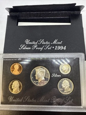 1994-S US Mint Silver Proof Set 5 Coin Set - OGP Original Government Packaging - Image 1 of 4