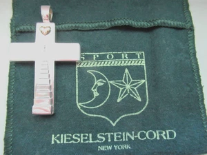 Barry Kieselstein Sterling & 14K Gold Heart Stairway to Heaven Cross Pendant - Picture 1 of 9