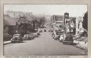 Vallejo, CALIFORNIA - Virginia Street Toward Navy Yard - old cars - Picture 1 of 2
