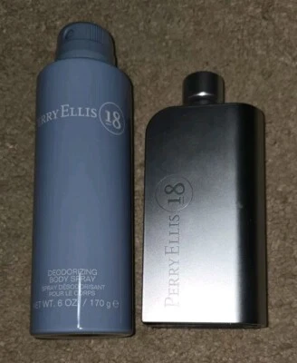 NUEVO Perry Ellis 18 por Perry Ellis 3,4 OZ Colonia EDT + Spray Desodorizante Corporal 6 OZ Foto 1 de 2