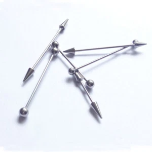 10pcs/lot Industrial Scaffold Barbell Ear Cartilage Piercing Bar Surgical Steel - Picture 1 of 8