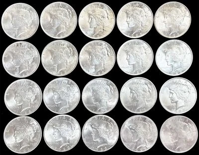1923 PLATA PAZ EE. UU. $1 DÓLAR FLORIDA TESORO 20 MONEDAS BU ROLLO LEER POR FAVOR* Foto 1 de 2