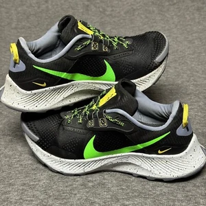 Nike Pegasus Trail 3 Men Size 8 Black Green Running Shoe Trail Sneaker Gore Tex - Picture 1 of 18