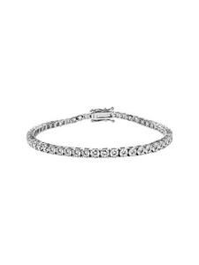 2-4mm REAL Tennis Chain Bracelet 925 Silver VVS D Color - Pass Test - Picture 1 of 6