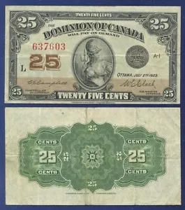 KANADA 25 CENT 1923 SHINPLASTER - CLARK - Bild 1 von 1