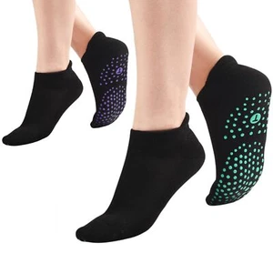 Pilates Socks for Women Cushioned Ankle Non Slip Socks for Yoga Hospital Barr... - Picture 1 of 7
