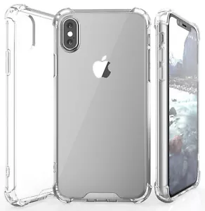 AQUAFLEX TPU ANTI-SHOCK BUMPER CASE COVER CLEAR HARD BACK FOR APPLE iPHONE X - Picture 1 of 5