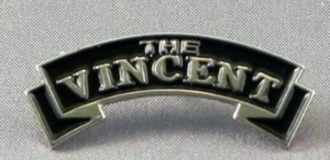 The Vincent pin badge. British Motorcycle. Black and silver . Metal. Biker. - Picture 1 of 1