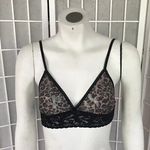 Nuevo con etiquetas Bralette Hanky Panky Estampado de Leopardo Triángulo Transparente Talla XS. Hecho en USA - Imagen 1 de 9