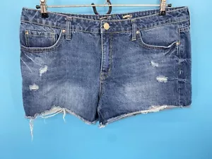 Seven7 Weekend Shorts Größe 16 Distressed Denim blau Jeans abgeschnitten 100 % Baumwolle gebraucht, in einwandfreiem Zustand - Bild 1 von 11