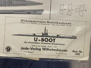 De Colección U-Boot 1:250 Jade Verlag Wilhelmshaven Papel Recortado Envío - Imagen 1 de 4