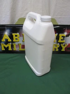 Jarra de plástico de 1 galón #2 HDPE estilo F con tapa forrada de espuma color blanco - Imagen 1 de 5