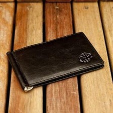 NEW ORCHILL Orchill CAPTAIN CLIP MENS LEATHER WALLET BLACK/GOLD