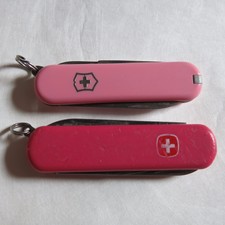 Victorinox Swiss Army Knife Pink Classic Sd & Wenger Retired Esquire Key Ring