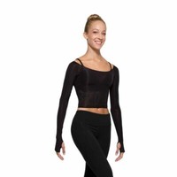 Bloch Danza De Las Señoras De Cremallera Frontal de Malla Floral Top Corto Espalda Abierta FT5225 Daylia