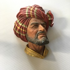 Two Vintage Bossons Chalkware Wall Heads Hard to Find Punjab