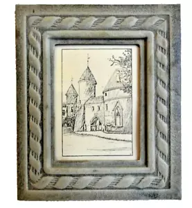 Vtg Graphic Picture Art Framed Graafika Heli Erdel Tallinn Estonia 15.5x18.5cm - Picture 1 of 6