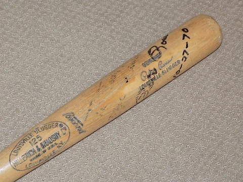Pete Rose H&B Game Used Signed Bat 1970 Cincinnati Reds PSA GU 9 Cover