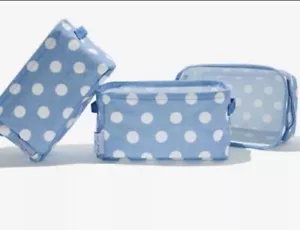 FULINO ACCIAIO & CO. Set 3 contenitori portaoggetti. Pois blu e bianco nuovo - Foto 1 di 4