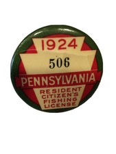 1924 Pa Fishing License Low # 506