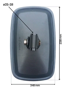 Außenspiegel Spiegel Traktor Bagger Baumaschinen Universal 238x148mm ø15-18mm - Bild 1 von 13