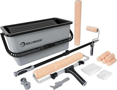 Kit de rodillos de pintura de 18 pulgadas con poste de extensión y mangas de microfibra para grandes trabajos Foto 1 de 4