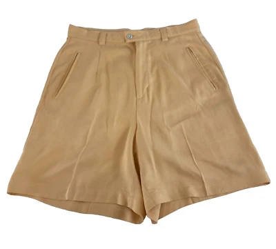 VTG Tommy Bahama Orange Sherbert Pleated 100 % Silk Women’s Shorts Size 10 - Image 1 of 4