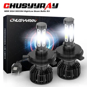 For Jeep Wrangler JK LJ TJ CJ DOT Pair 9003/H4 LED Headlight Hi/Lo Beam Bulb DRL - Picture 1 of 13