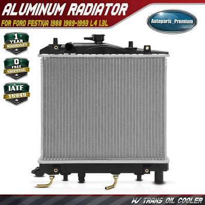 Radiador con enfriador de aceite de transmisión para Ford Festiva 1988 1989-1993 L4 1,3 L E9BZ8005A Foto 1 de 4