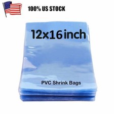 100pcs Blue Heat Shrink Wrap Bags Pvc Film Gifts Bottles Candles Packing 12"x16"