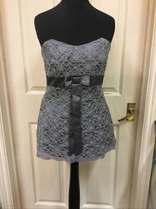 Limited Collection Strapless Grey Lace Evening Top Size 10 £10.00 - Picture 1 of 4