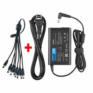 PwrON DC 12V 5A Power Adapter + 8 Split Power Cord for CCTV Security Camera DVR - Picture 1 of 5