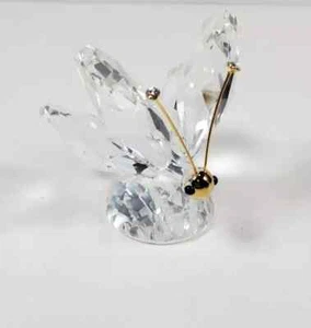 Vintage Swarovski Kristall Schmetterling Goldton Fühler Schwan Logo Waschtisch Dekor 2"H - Bild 1 von 1