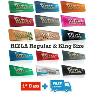 RIZLA REGULAR & KING SIZE SLIM CIGARETTE ROLLING SMOKKING PAPERS COLLECTIONS - Picture 1 of 13