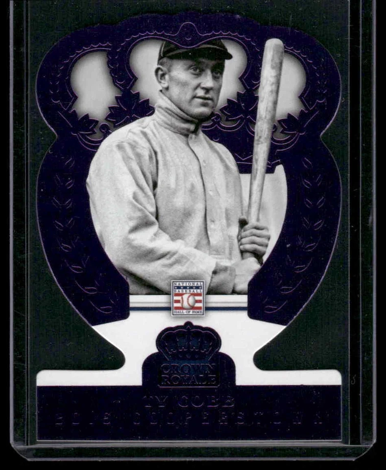 2015 Panini Cooperstown #96 Ty Cobb HOF Crown Royale Die Cut Purple #/50 - Image 1 of 2