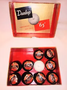 Caja de Bolas de Golf Dunlop 65 Vintage 9 Sellados 1 Abierto Rojo Negro Oro Irlanda Difícil de Dificultar - Imagen 1 de 12