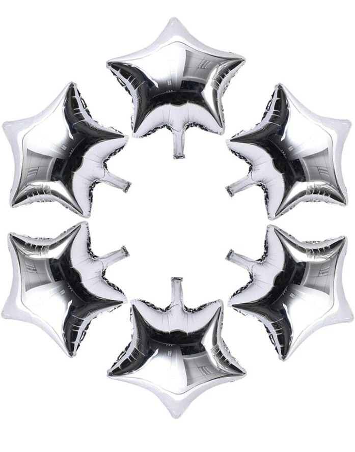 24 Piezas 18" Silver Star Globos Globos de Lámina Globos de Mylar para Baby Shower Wed Foto 1 de 3