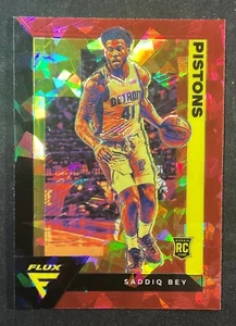 2020-21 Panini Flux #212 Saddiq Bey Color Match Red Cracked Ice Rookie Pistons - Foto 1 di 2