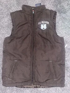 Kids US.POLO ASSN SINCE 1890 SIZE 7 Vest Jacket Quilted Brown W/logo - Picture 1 of 16
